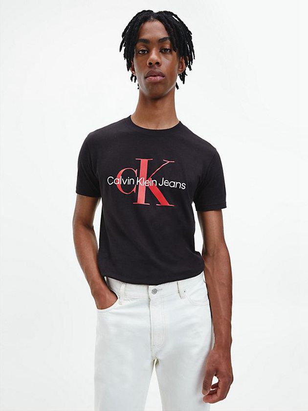 Calvin Klein USA Slim Monogram Mens T-Shirt Black 8320745-ZU